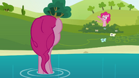 Pinkie Pie's duplicate trying to get Pinkie Pie's attention S3E03