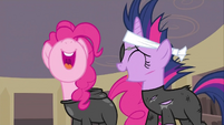 Pinkie Pie and Twilight laughing S2E20