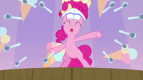 Pinkie tossing spoons into the audience MLPS5