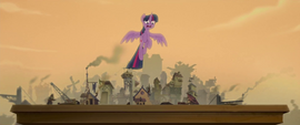 Twilight Sparkle flying to save Pinkie Pie MLPTM