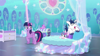 Twilight looking at sleeping Shining Armor S6E1