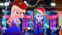 Applejack and Rainbow Dash stare disapprovingly SS3