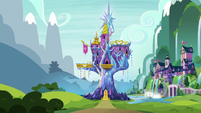 Exterior view of Twilight's castle and school S8E24