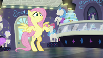 Fluttershy standing on her hind legs S8E4