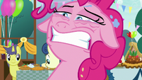 Pinkie Pie about to blink S7E23