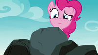 Pinkie Pie looking at the ordinary rock S8E3