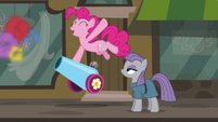 Pinkie fires her party cannon with joy S6E3