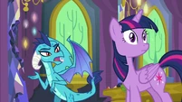 Princess Ember asks about Spike and Starlight S7E15.png (969 KB) "Where'd Spike and Starlight go?"