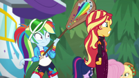 Rainbow Dash looking at angered Sunset EGSBP