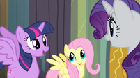 Twilight, Fluttershy, and Rarity excited S4E06