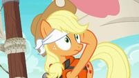 Applejack looking at the storm S6E22