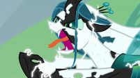 Chrysalis tries to attack as she petrifies S9E25