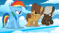 Colt Hoops pointing at filly Rainbow S1E23