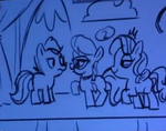 Diamond Tiara and Silver Spoon walk toward Scootaloo S4E5