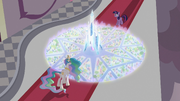 Princess Celestia shows Twilight how the Crystal Empire looks like S3E01