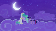 Twilight and Celestia talk on the clouds S8E7