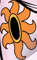 Stylized sun with black center (alternate universe counterpart in My Little Pony: Friendship is Magic Issue #20)