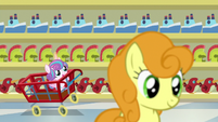 Flurry Heart riding a cart down the store aisle S7E3