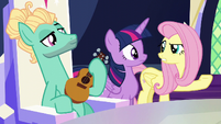 Fluttershy asking where Spike is S6E11
