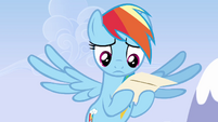 Rainbow sad look reading the letter S3E7