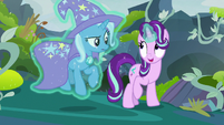 Starlight Glimmer levitating Trixie S7E17