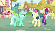 Lyra arguing with Sweetie Drops in Triple Threat.