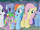 Ponies and Spike see Applejack leave S1E04.png