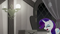 Rarity coughing from all the dust MLPRR