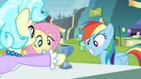 Trader gives RD and Fluttershy crystal chalice S4E22