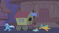 Trixie running away from the Ursa S01E06