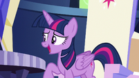 Twilight Sparkle sitting in her throne S6E15