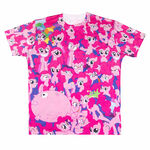 WeLoveFine t-shirt depicting many Pinkie Pies and Gummy