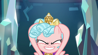 Cozy Glow puts on her fake crown S8E25