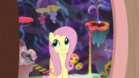 Fluttershy entering Discord's house S7E12