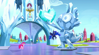 Pinkie and Luna in dream Crystal Empire S5E13