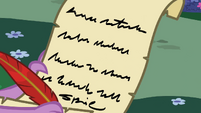 Spike's letter to Princess Celestia S02E10