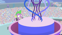 Spike looking nervously at the torch S4E24