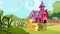 Applejack harvesting corn S2E01