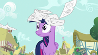 Journal pages falling on Twilight's head S7E14