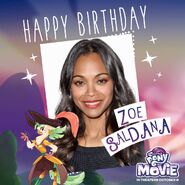 MLP The Movie 'Happy Birthday Zoe Saldana' promotional image
