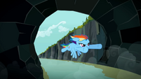 Rainbow Dash entering tunnel S2E07