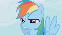 Rainbow Dash squinting into the distance S1E04