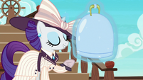 Rarity levitating her tray of fancy snacks S6E22