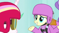 Skydiving pony shrugs her shoulders S9E13