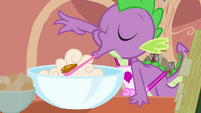 Spike catching a jewel on his tongue S3E11