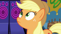 Applejack looking up at the roller coaster S6E20