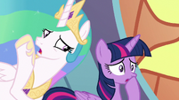 Celestia tells Twilight to find the students S8E2