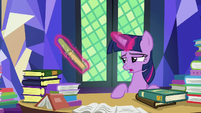 Twilight exhaustedly picks up another book S7E20
