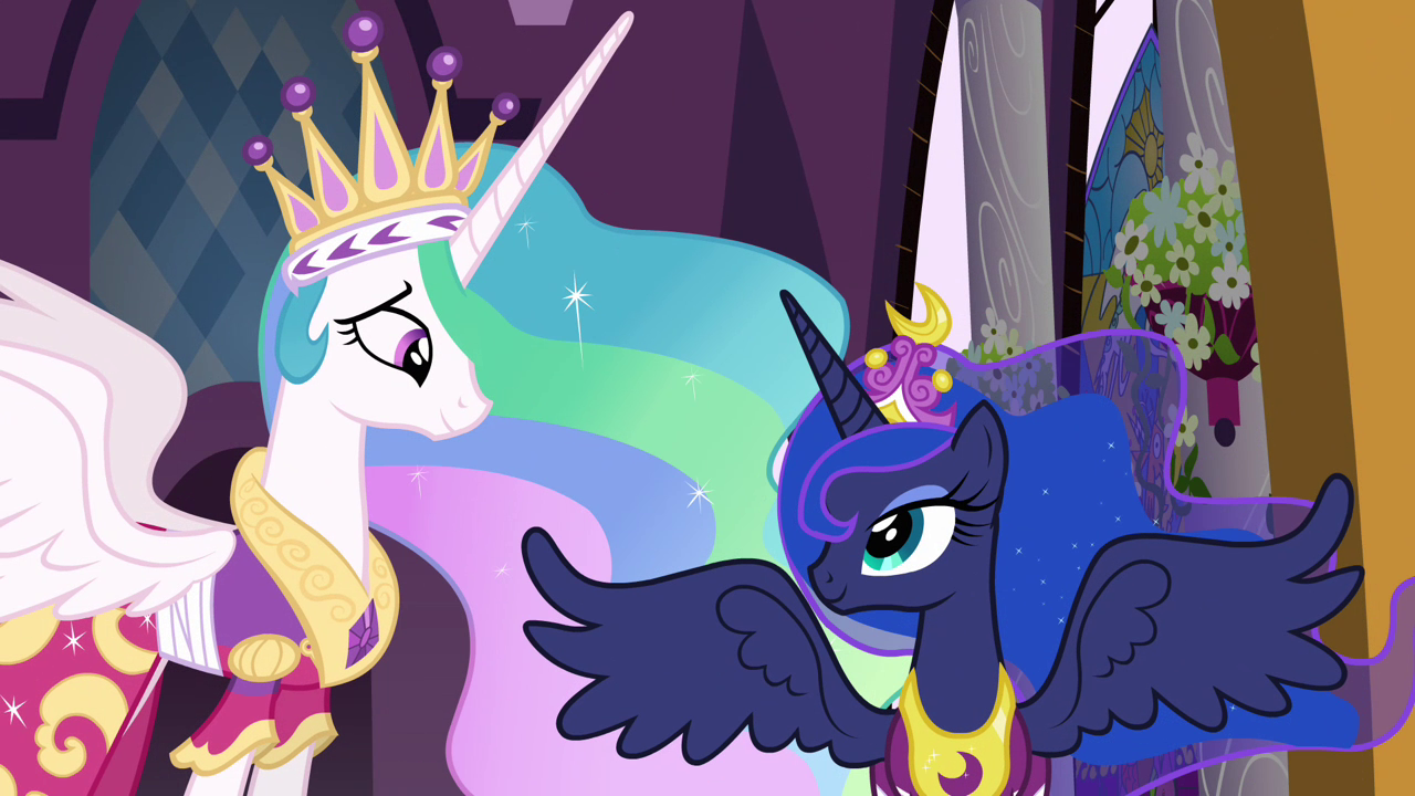 my little pony princess celestia and princess luna kiss