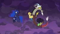 Discord next to a small black cloud S9E17